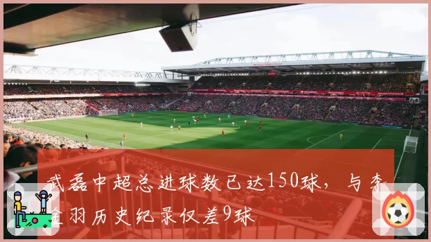 武磊中超总进球数已达150球，与李金羽历史纪录仅差9球
